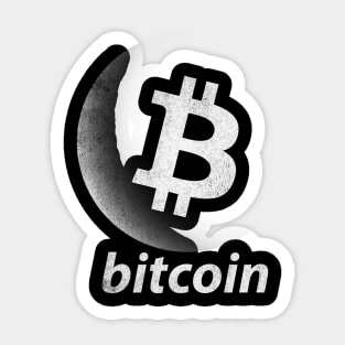 Vintage Bitcoin BTC Coin To The Moon Crypto Token Cryptocurrency Blockchain Wallet Birthday Gift For Men Women Kids Sticker